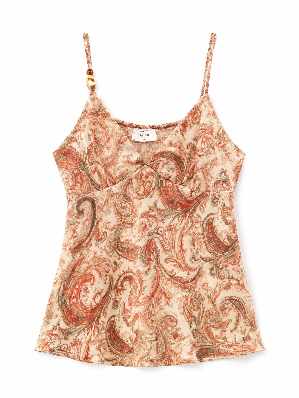 Peach Multi Paisley Satin Camisole
